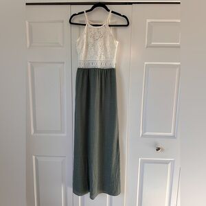I.N. San Francisco Cream and olive Lace maxi Dress Size 3